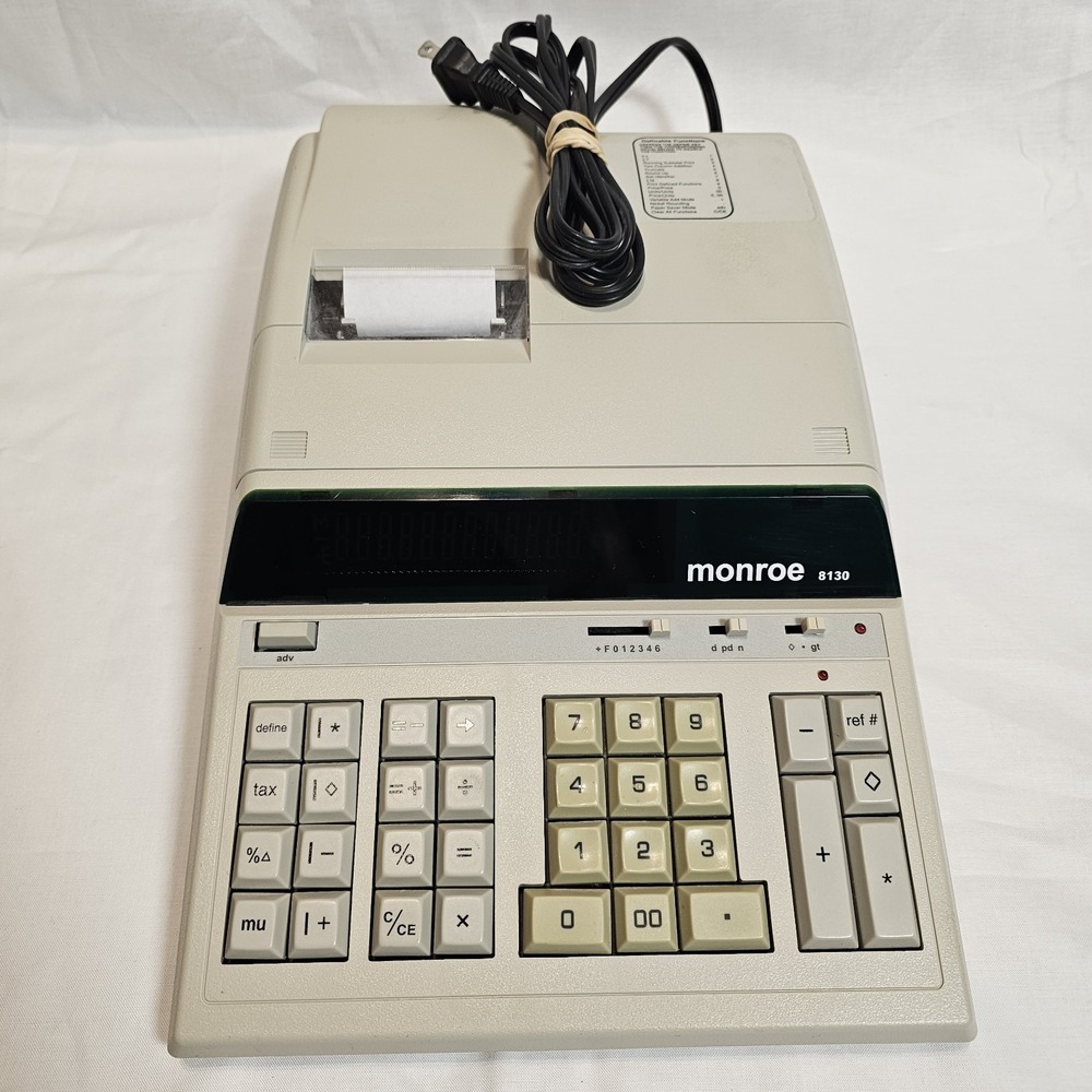 Monroe 8130 Heavy Duty Printing Calculator- Accounting/Purchasing Tested & Works